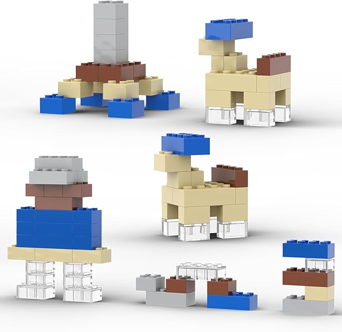 300 Pcs Classic Building Bricks, Blue Bulk Bricks,Compatible with and Major Brands Parts and Pieces, Creative Building Block Toys for Boys Girls Ages 6 7 8 9 10 Year Old