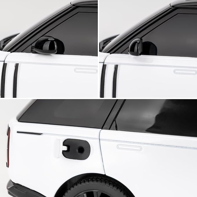 TGRCM-CZ 1:24 Range Rover Die-cast Model Vehicle with Sound & Light, Off-Road Vehicle with Pull Back Function & Openable Doors - Realistic Details for Collectors & Gifts Black-White