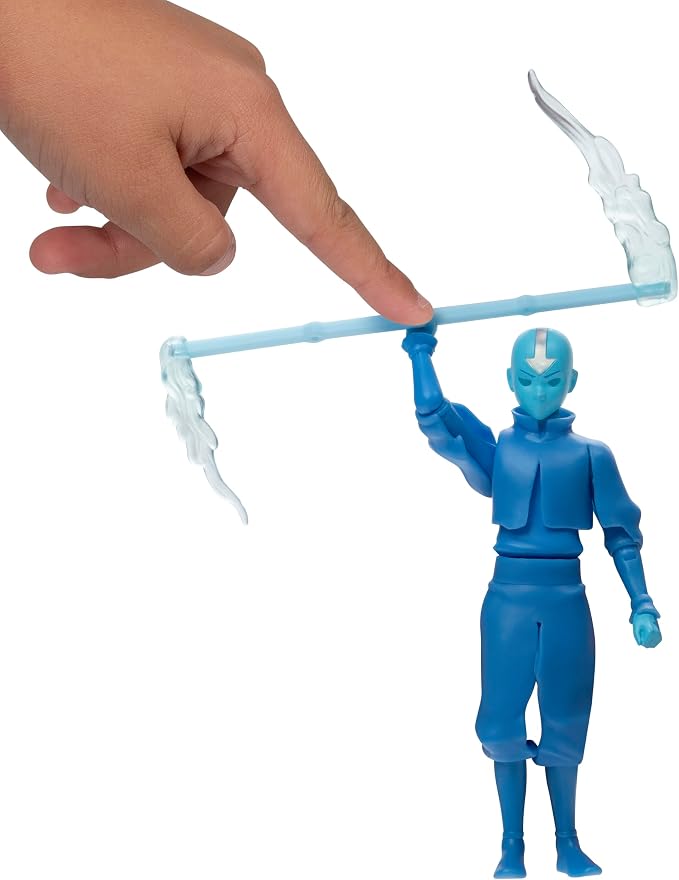 Jazwares Avatar: The Last Airbender Avatar Aang (Book One) - 4.5-Inch Scale Figure with Staff, Air Effects, and Battle Actions
