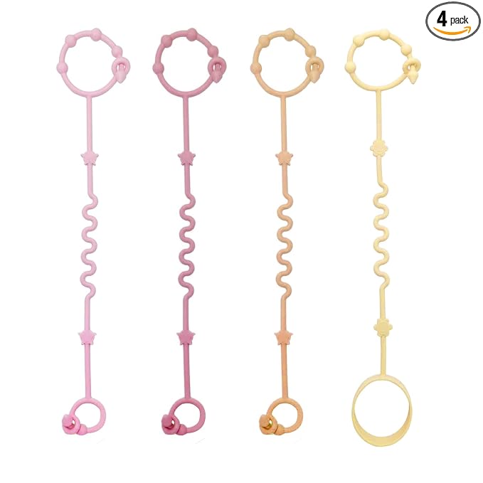 RTMOK Toy Straps for Baby, Silicone Setpacifier Clip,Applies to Car Seat Toy,Teether Toy,High Chair,Stroller Accessories,Baby Toy Clips,Cribs,Rocking Chair