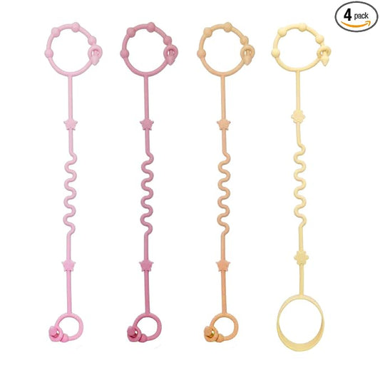 RTMOK Toy Straps for Baby, Silicone Setpacifier Clip,Applies to Car Seat Toy,Teether Toy,High Chair,Stroller Accessories,Baby Toy Clips,Cribs,Rocking Chair