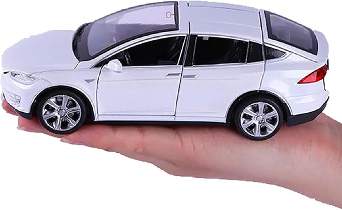 gidoyi Toy Car Model X, Pull Back Car Toys Alloy Vehicles with Lights and Sound 1:32 Scale Model Car (White)