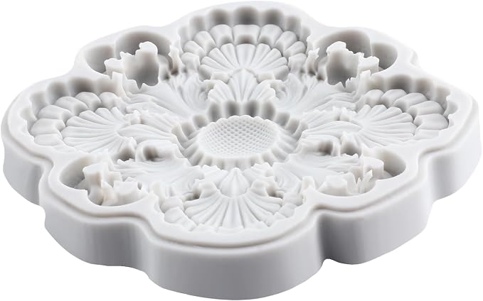 Baroque Polymer Clay Mold Relief Flower Lace Silicone Molds Embossed Flower Mold for DIY Craft Epoxy Resin Casting Polymer Clay Tools Crafts Air Dry Jewelry Making