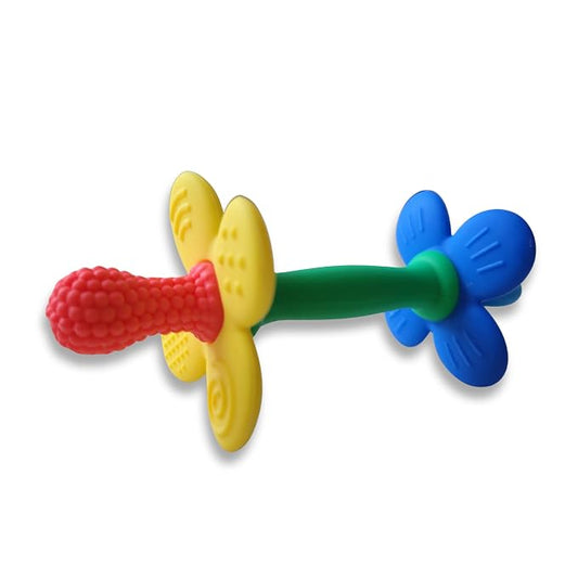 Silicone Teether Tube Stick for Babies – Textured Teething Toy with Grip Handle, Reaches Front Gums & Back Molars, BPA-Free, Easy to Hold
