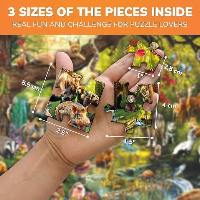 QUOKKA 100 Piece Puzzles for Kids Ages 4-6 – Floor Kids Puzzles Ages 6-8 Year Old – Toy for Learning Forest Animals for 8-10 yo – Jigsaw Toddler Game for Boy and Girl 3-5