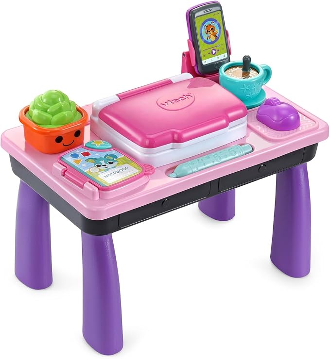 VTech Little CEO Learning Desk Toddler Activity Center, Pink