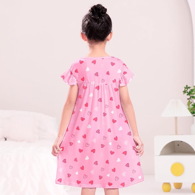 ICOSY Matching Doll & Girls Nightgowns Clothes Girls Pajamas Sleepwear Outfit for Kids and 18" Girl Doll