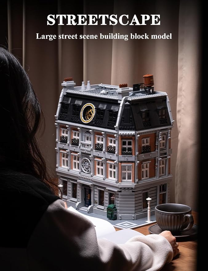 New York Sanctorum Sanctums Architecture Modular Bulding Set with Light, Movie Themed Scenes Building Sets, Collectible or Home Office Display, Ideas Gift for Adult and Film Fans（6619pcs）