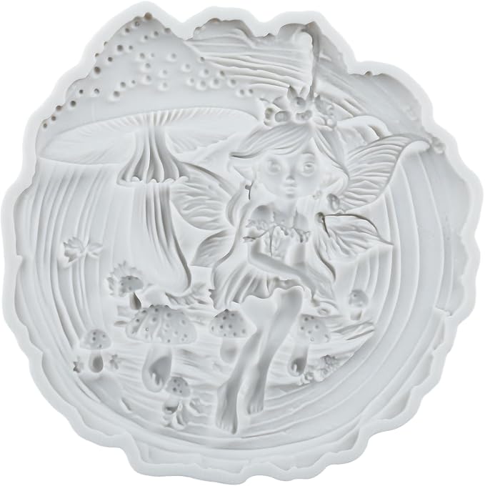 Flower Fairy Polymer Clay Mold Mushroom Elf Butterfly Fairy Elf Girl Silicone Molds for DIY Crafts Resin Casting Mold DIY Craft Air Dry Polymer Clay Tools Jewelry Making Set of 4