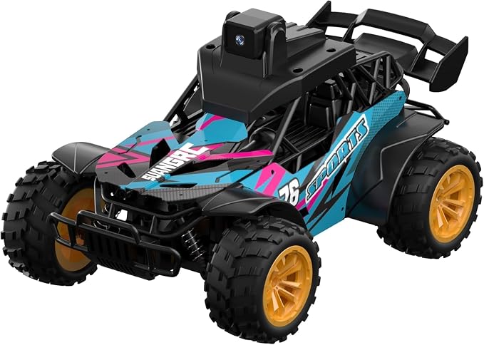 RC Car with Camera, APP/Radio Dual Control, 2 Speeds, Rechargeable Off-Road RC Cars, Gift for Adults