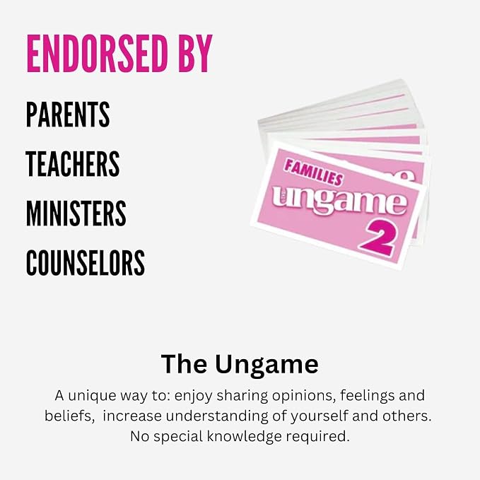 TaliCor Pocket UNGAME - Families - Non-Competitive Card Game for Family to Discuss, Share Values & self Express - get to Know Your Family Better - Age 5+