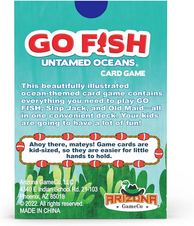 GO FISH Untamed Oceans, a Go Fish Card Game for Kids 4-8 and Up – Play Old Maid and Slap Jack with Same Deck – Easy to Learn – Family, Board Game Night and Classroom Party Fun – Great Gift Idea