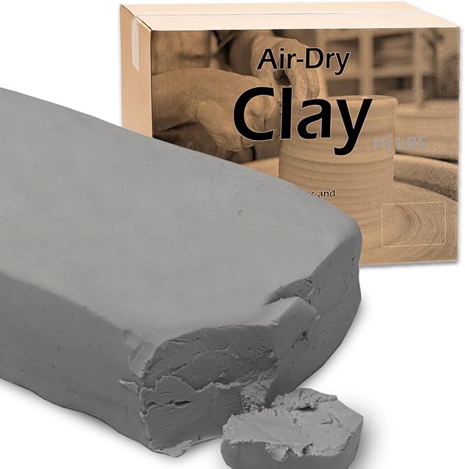 ReArt Air Dry Modeling Clay, for Sculpting, Wheel Throwing, Hand Building, All-Purpose Modeling Clay 10lbs for Sculpting (Gray)