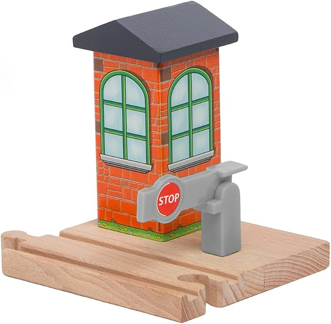 ORBRIUM Wooden Train Tracks Accessories Set Engine Stop/go Checkpoint Compatible with Thomas & Friends Wooden Railway, Brio, IKEA, Melissa & Doug STEM Toys