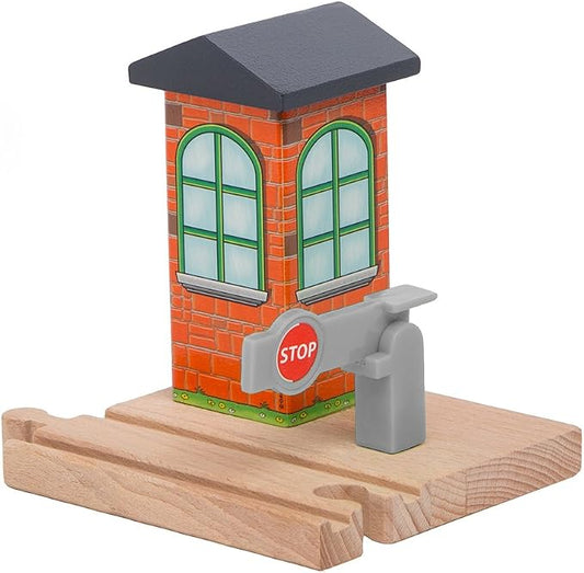 ORBRIUM Wooden Train Tracks Accessories Set Engine Stop/go Checkpoint Compatible with Thomas & Friends Wooden Railway, Brio, IKEA, Melissa & Doug STEM Toys
