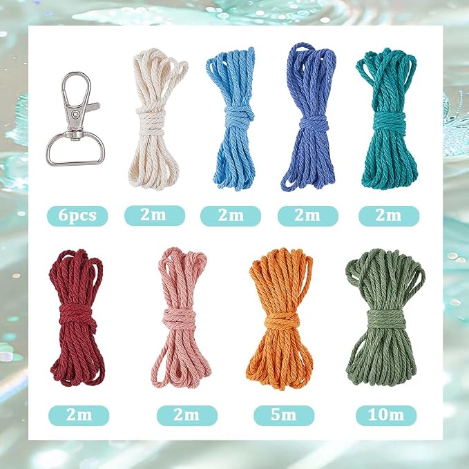 SUNNYCLUE 6 Sets Keychain Making Kits Macrame Keychain Kit Daisy Flower Keychain with Instruction Boho Tassel Keychains Flowers Macrame Kits for Beginners Adults Handbags DIY Hanging Ornament Decor