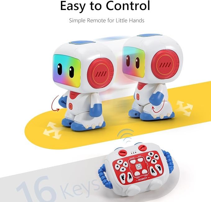 GILOBABY Programmable RC Robot Toy for Kids, Rechargeable STEM Astronaut w/LED Face, Playback Mode, Dancing, Remote Jetpack, Gift for 4 5 6 7 8 Year Old Boys Girls (Blue-r)