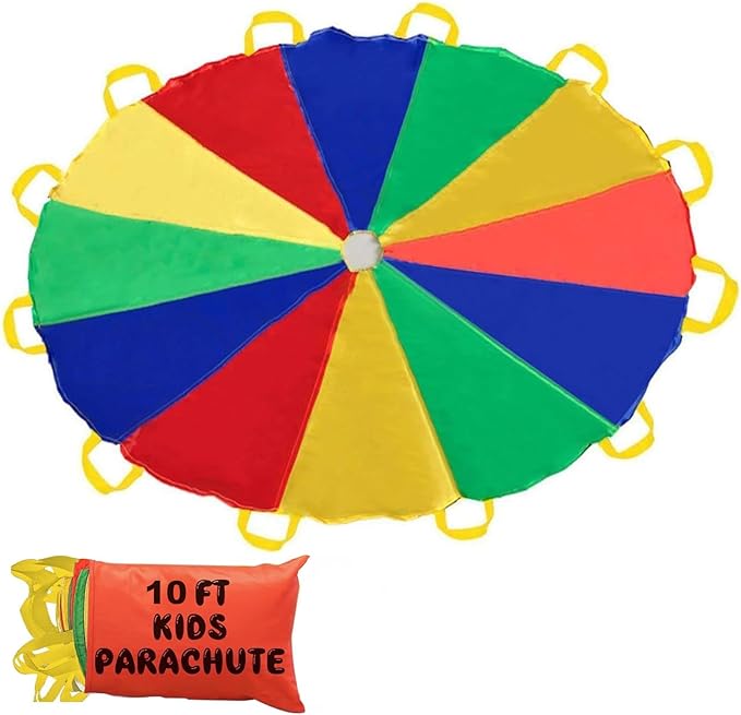 Sonyabecca Parachute Kids Play 8FT,10FT,12FT,16FT,20FT for 8-12 Years Game, Kids Party Game