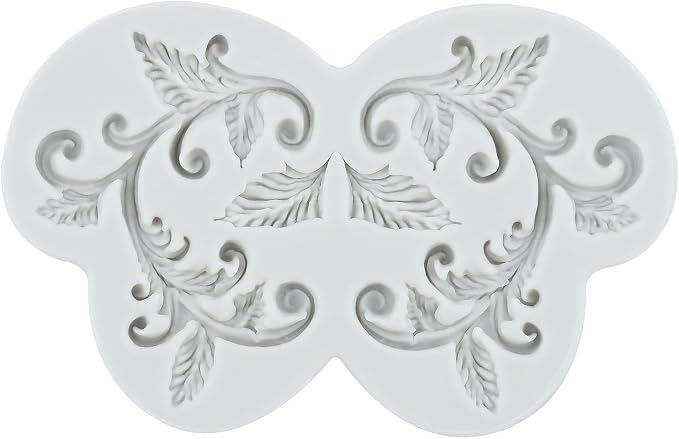Baroque Leaf Vine Polymer Clay Molds Baroque Scroll Lace Silicone Mold for Epoxy Resin Casting DIY Crafts Air Dry Polymer Crafts Supplies Clay Tools