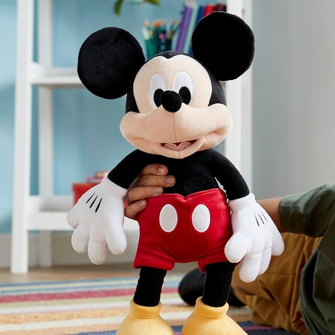 Disney Store Official Mickey Mouse Medium Soft Toy for Kids, Cuddly Character with Fuzzy Texture and Embroidered Details, Soft Tail, Disney Plushy Suitable for All Ages