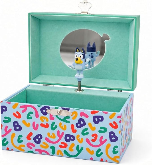 Bluey & Bingo Jewelry Box for Girls Musical Jewelry Box with Spinning Figurine, Bluey & Bingo Toys for Kids Ages 3-5 Plays Bluey Theme Song