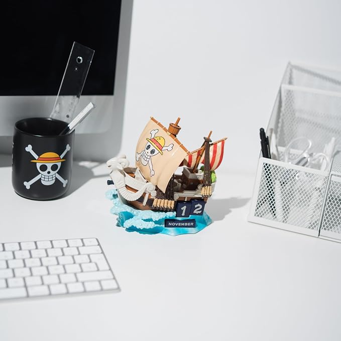 One Piece Going Merry Ship Figure – Anime Collectible Desk Calendar – One Piece Decor & Gifts for Anime Fans – Official Merchandise