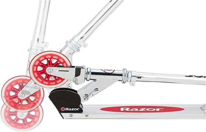 Razor A3 Kick Scooter for Kids Ages 5+ - Larger Wheels, Front Suspension, Wheelie Bar, Lightweight, Foldable, Aluminum Frame, and Adjustable Handlebars