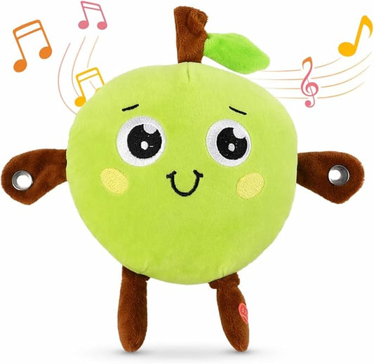 Interactive Music Plush Toy Set for Kids Adults, 7" Apple Fruit Sensing Metronome with Sounds for Multiplayer Interaction Game, Fun Musical Sensory Toy for Christmas Birthday Gifts