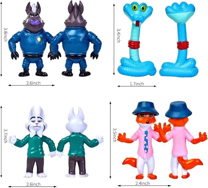 11-Pack Zootopia 2 Toys Animal City Character Figurines, 4'' Cartoon Animal Toys, City Adventure-Themed Mini Action Figure Collection for Kids & Fans, Party Favors and Birthday Gifts