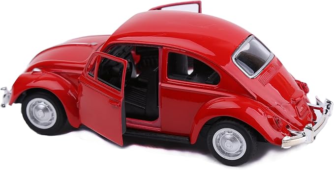 Berry President 1967 Classic Beetle Bug Vintage 1/32 Scale Diecast Metal Pull Back Car Model Toy for Gift/Kids (RED)