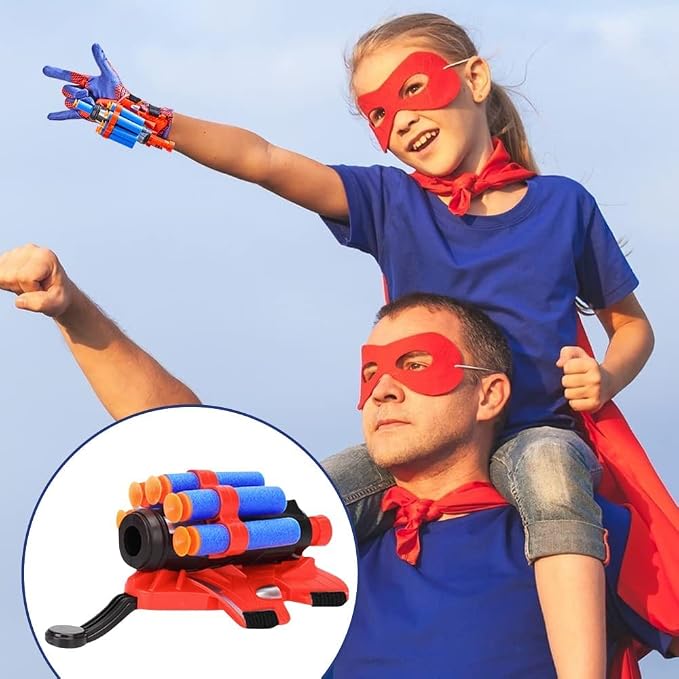 2Pcs Soft Missile Launcher Set for Kids,Hero Role-Play Toy,DIY Roleplay & Outdoor Fun - Adjustable Strap, Durable Design, Safe for Kids& Adults
