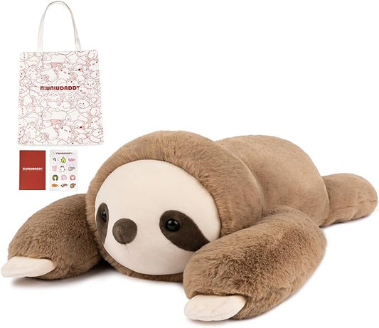 Niuniu Daddy 3.3lb Large Weighted Stuffed Animal for Kids Adults, Weighted Sloth Body Pillow for Sensory Support, 20in Cute Plush Toy for Birthday Valentine Gift Box Bag Stickers Included
