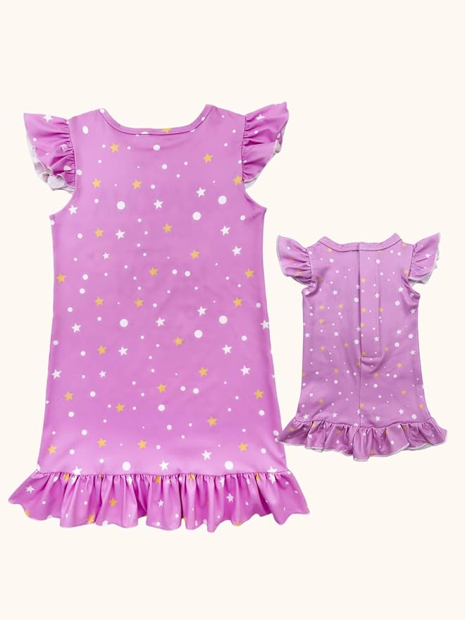 Bow Dream Girl Dress and Matching American Girl Doll Clothes for Girls Pink Grandma Loves me