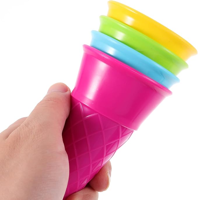 Toyvian Kids Beach Toys Ice Cream Cone Scoop Model Beach Play Toys Children Outdoor Play 5 Pieces (Random Color)