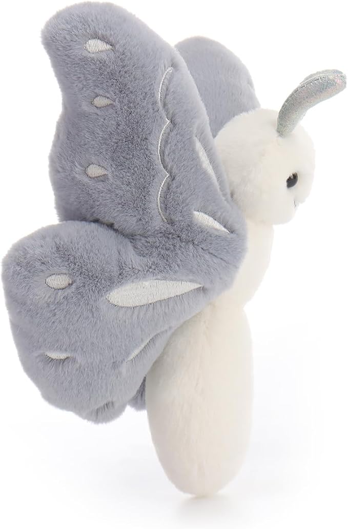 Apricot Lamb Gray Butterfly Stuffed Animals for Kids, Soft Cute Plush Toys for Baby Girl and Boy, 7.5 Inches