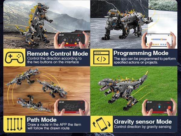 Sunrad 5 in 1 STEM Robot Building Kit, 935Pcs APP & Remote Control Robot Toys for Kids Age 8-14+, Engineering Technic Coding Robotic, Build RC Robots Set Science Educational Toy Gift for Boys Girls