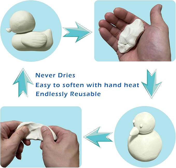 ReArt Non-Drying Oil-Based Modeling Clay 2.6 Pounds, Non Hardening Reusable Non Toxic No Bake Professional Oil Base Sculpting Clay (Terracotta)