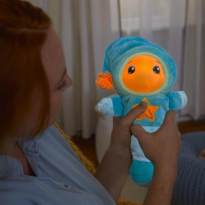 Playskool Glo Worm Soother Toy Set - Bundle with SmartSense Cry Sensor Voice Recordable Stuffed Soother Toy for Newborns, Babies Plus Door Hanger | Playskool Bedtime Plush for Toddlers