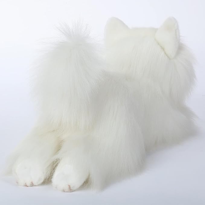 CU-MATE 16" White Plush Stuffed Animals Dog for Girls/Boys (Pomeranian)