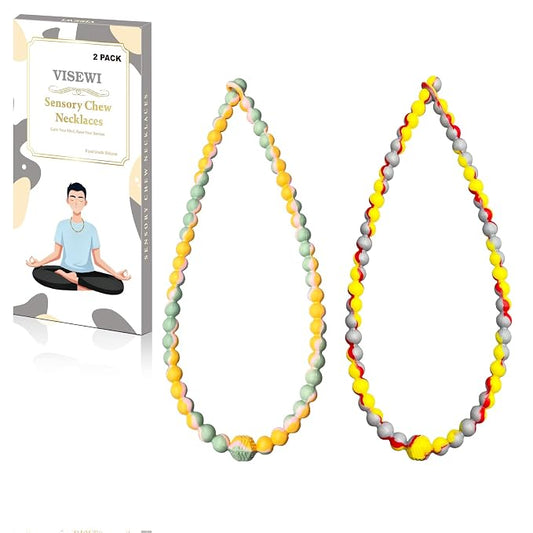 Teething Necklace for Baby,Tooth Grinding Toys，Sensory Chew Necklace for Kids, Girls,Boys,Adult with Autism, ADHD,Teething Beads for Babies