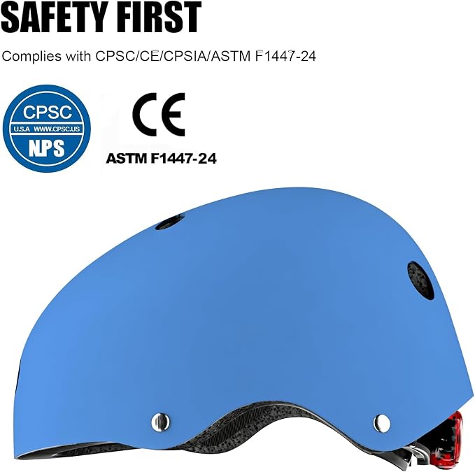 Kids Bike Helmet with LED Light,Lightweight Adjustable Childs Helmet for boy & Girl Ages 5-8-14,Multi-Sport Safety Helmet for Skateboard Cycling Scooter