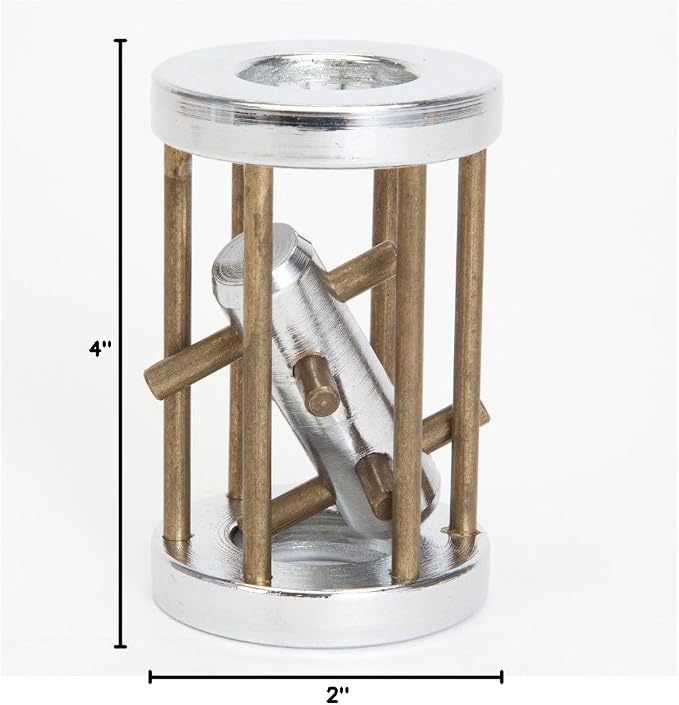 Bits and Pieces Metal Brain Teaser Puzzle - Torpedo Disentanglement Puzzle, 3D Assembly Puzzles for Adults