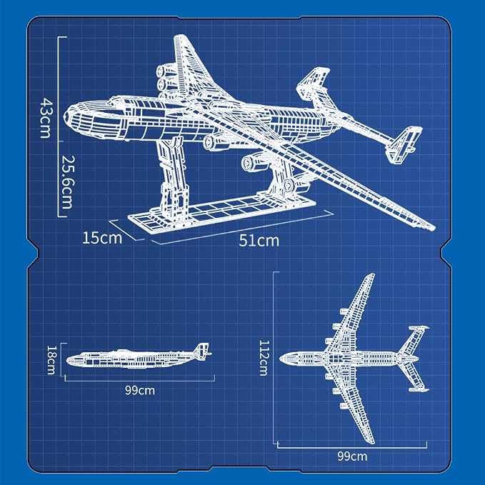 Antonov An-225 Technik 1:84 Large Transport Aircraft Building Blocks Set, 5350 Pieces MOC Airplane Model Building Kit, Military Fans Model- Collection Gift for Adult
