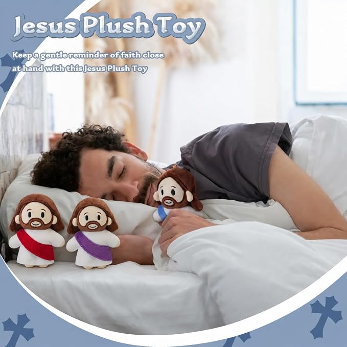 6-Piece Jesus Plush Set – Easter Church Decorations – Guardian Savior Gift Figurines, Ideal for Easter, Sunday School and All Kinds of Religious Events（6pcs-A）
