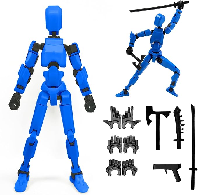 Feetcant Titan 13 Action Figure,2026 New Lucky Robot 13 Action Figures,3D Printed Action Figures for Boys(Blue-1pc)