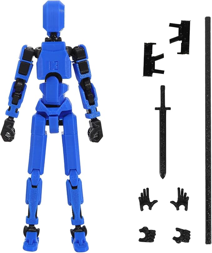 MerryXD T13 3D Action Figure,Assembly Completed Dummy Nova Titan Lucky 13 Action Figure 3D Printed Multi-Jointed Movable Toy Blue