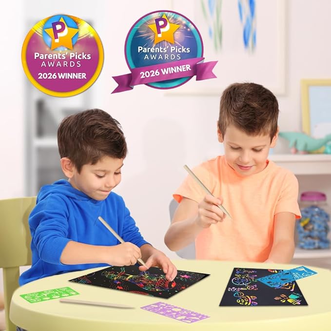 FUNNYB&G Rainbow Scratch Paper Art for Kids - 60 Pcs Magic Rainbow Scratch Paper Off Set Scratch Easter Crafts Arts Supplies Kits Pads Sheets for Party Games Valentine's Day Christmas Birthday Gifts