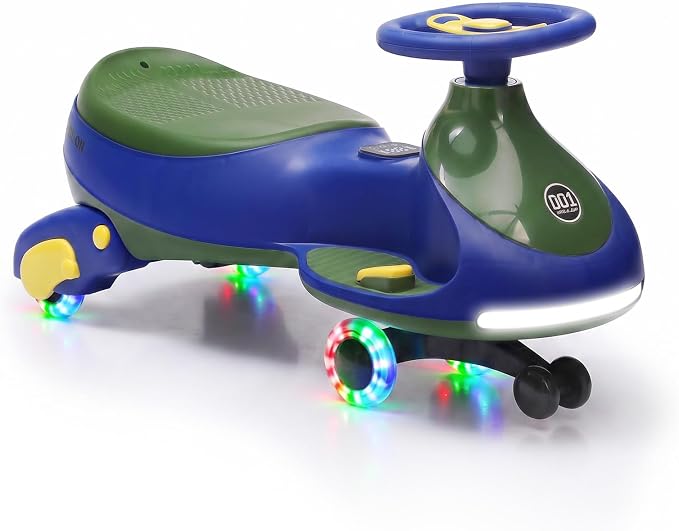 12V Electric Wiggle Car for Kids 2-in-1 Swing Car 360 Steering Pedal Ride | PP Plastic Body,Indoor Outdoor Play,Kids Activity Toy,Preschool Riding Fun,Low Gravity Design,Family Entertainment