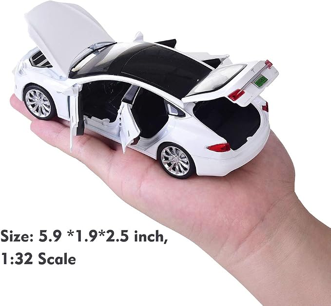 gidoyi Toy Car Model S Alloy Model Cars Pull Back Vehicles 1/32 Scale Car Toys for Toddlers Kids (White)