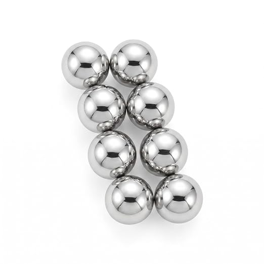 Spacerail 8 Pack 1/2 Inch Steel Ball Bearings for Marble Run Precision Metal Balls, Smooth Rolling Replacement for Roller Coaster Track Building Set